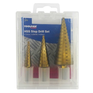 HSS Step Drill TiN Coated Set