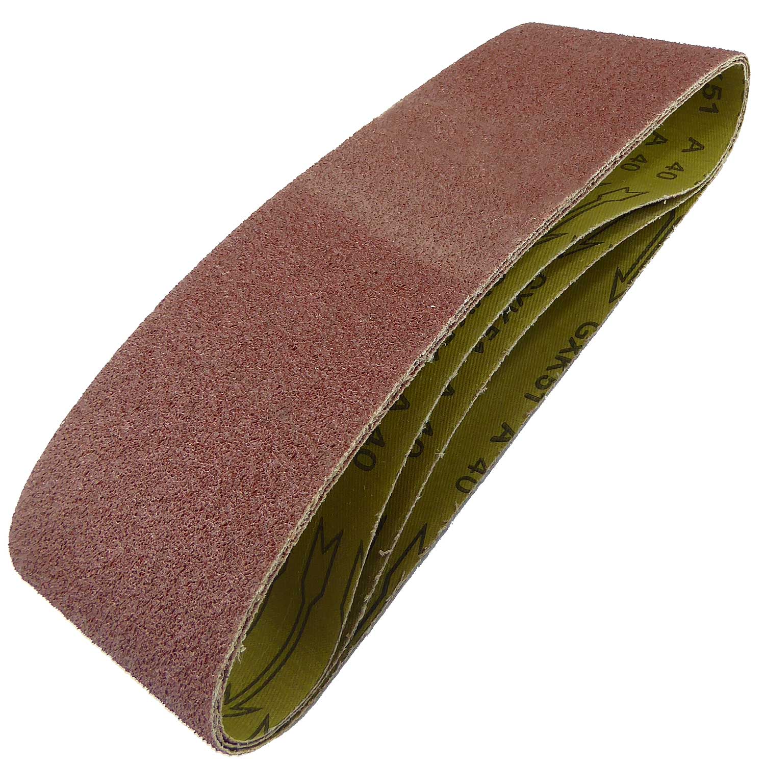 100mm x 610mm Sanding Belt 40 Grit Display Pack of 3