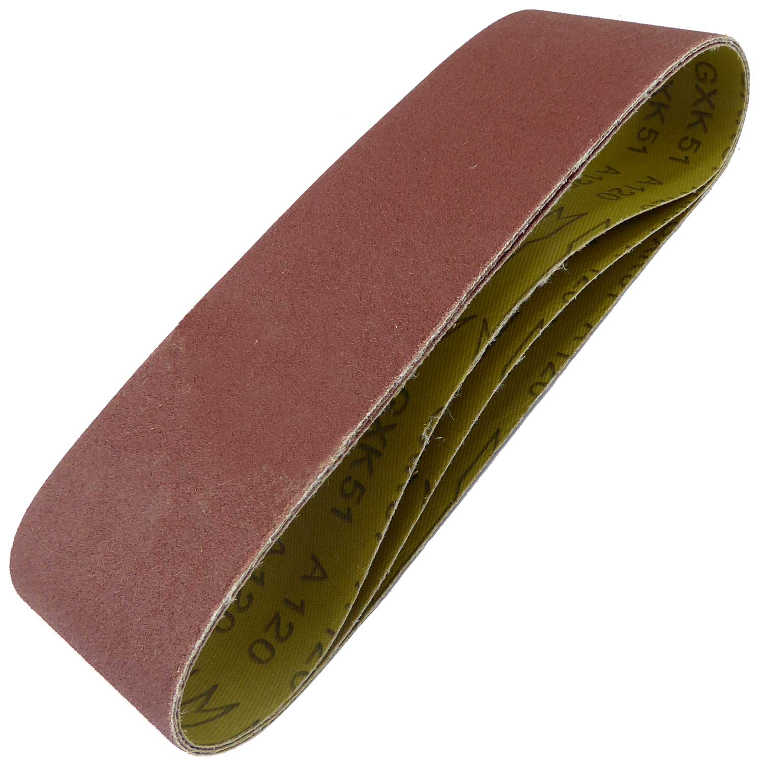 75mm x 533mm Sanding Belt 120 Grit Display Pack of 3